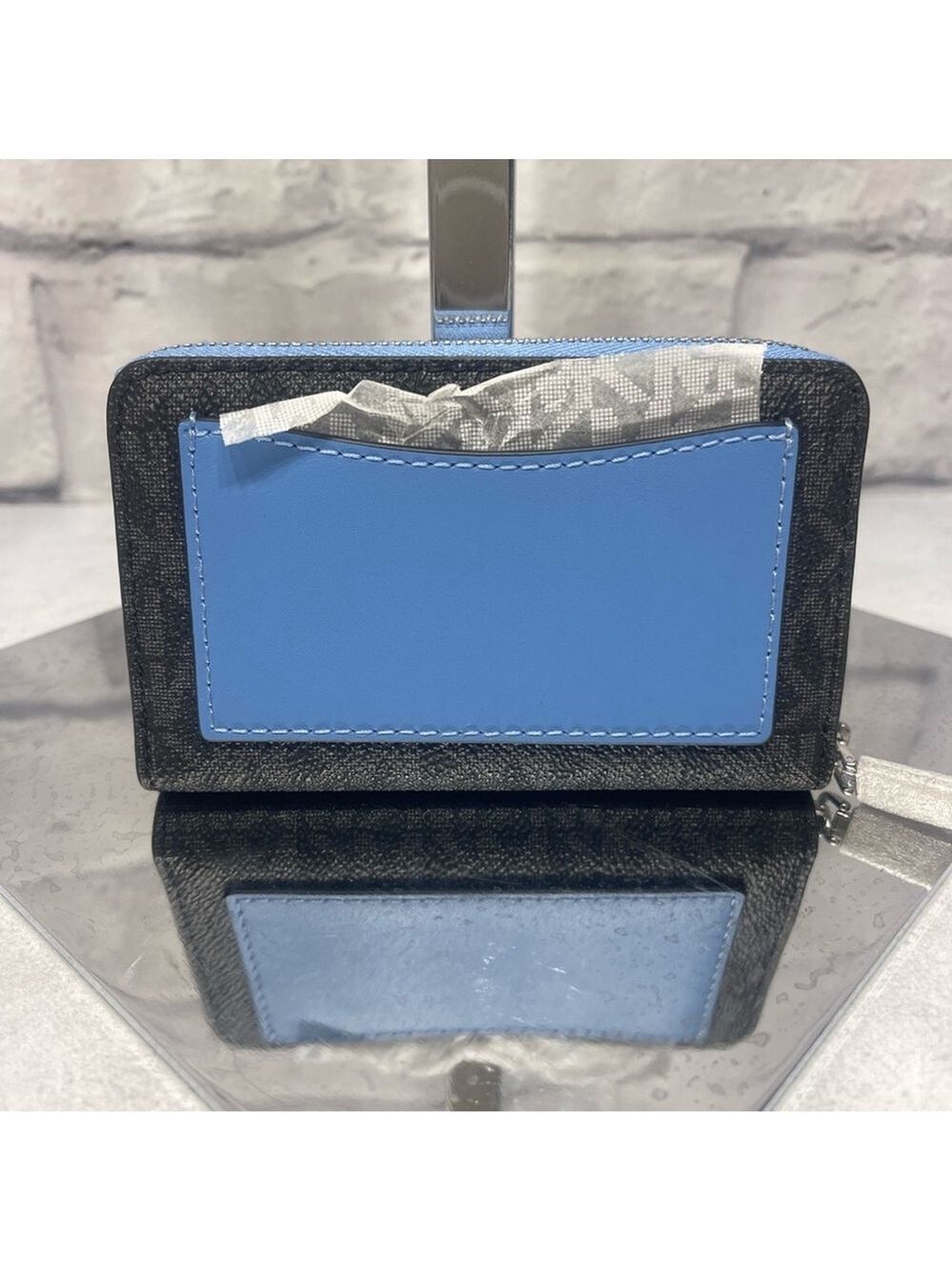 Michael Kors Kyla Small Conv Pouchette & Matching Wallet South Pacific Blue Logo - Picture 8 of 11